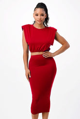 Crop Top and Skirt Set